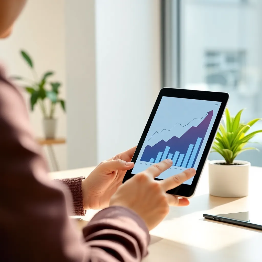 Persoon analyseert beleggingsstrategieën op laptop