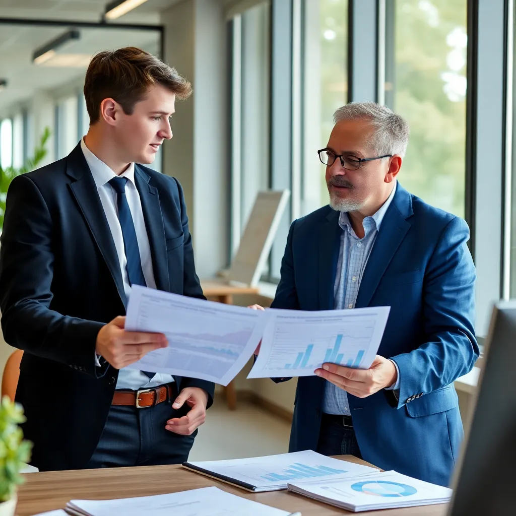 Jonge professional bespreekt pensioenopties met financieel adviseur