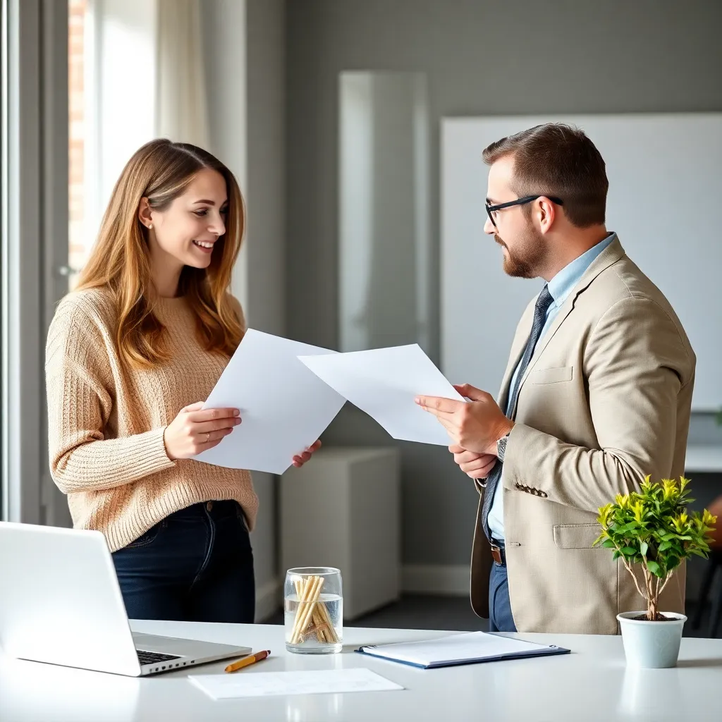 Jong stel bespreekt hun financiële toekomstplannen met een adviseur